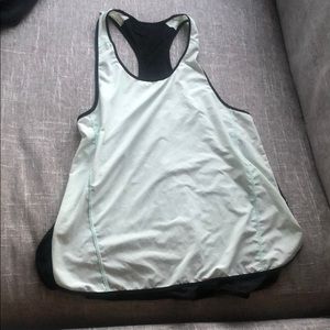 Lululemon mint and black racer back tank